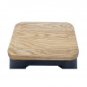 Hoher Bistrohocker aus grauem Stahl mit Holzsitz - 4er-Set - Bolero
