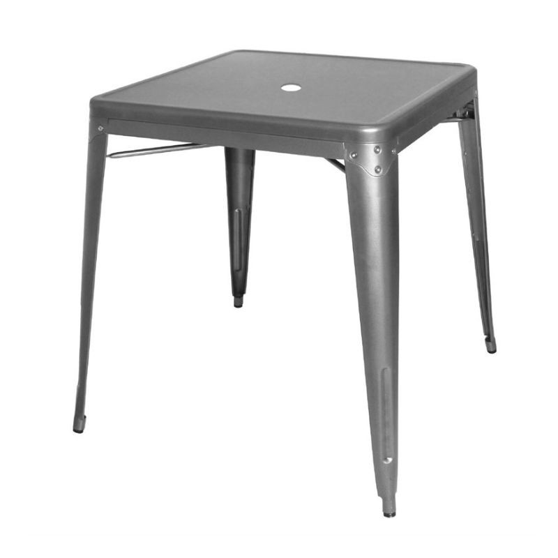 Square Table in Metallic Grey Steel - W 668 x D 668 mm - Bolero