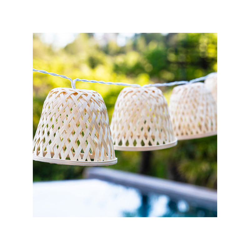 Bamboo Solar Light Garland and LED Socket - Chill Hybrid - Lumisky Bamboo Solar Light Garland and LED Socket - Chill Hybrid - Lumisky
