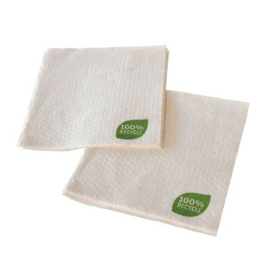 Recycelte Zellstoffserviette - 30 x 30 cm 1-lagig - Packung mit 100