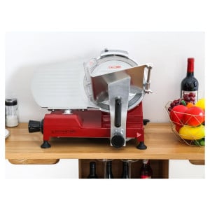 Schwerkraft-Schneidemaschine für Schinken Ø 220 mm 120 W Rot