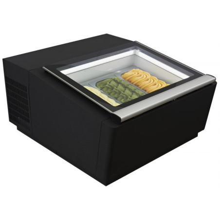 Black Countertop Ice Cream Display Freezer - Static - 3 x 5 L - CombiSteel