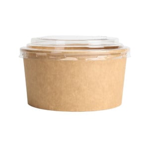 Kraft Salatschüssel mit PET-Deckel - 1000 ml - Set von 300