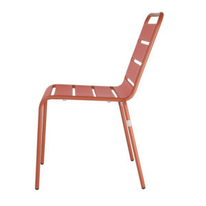 Chaise à Lattes en Acier - Terracotta - Lot de 4 - Bolero