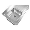 Sink 1 Bowl with backsplash and shelf - W 1400 x D 700 mm | Dynasteel