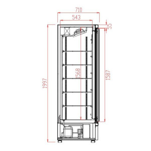 Positive Refrigerated Display Case 1 Black Door - 600 L | CombiSteel