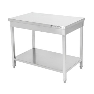 Stainless Steel Table with Shelf - D 600 mm - L 1400 mm - Dynasteel