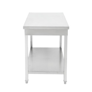 Stainless Steel Table with Shelf - D 600 mm - L 1400 mm - Dynasteel