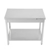 Stainless Steel Table 1600 x 600 mm with Lower Shelf — AISI 201