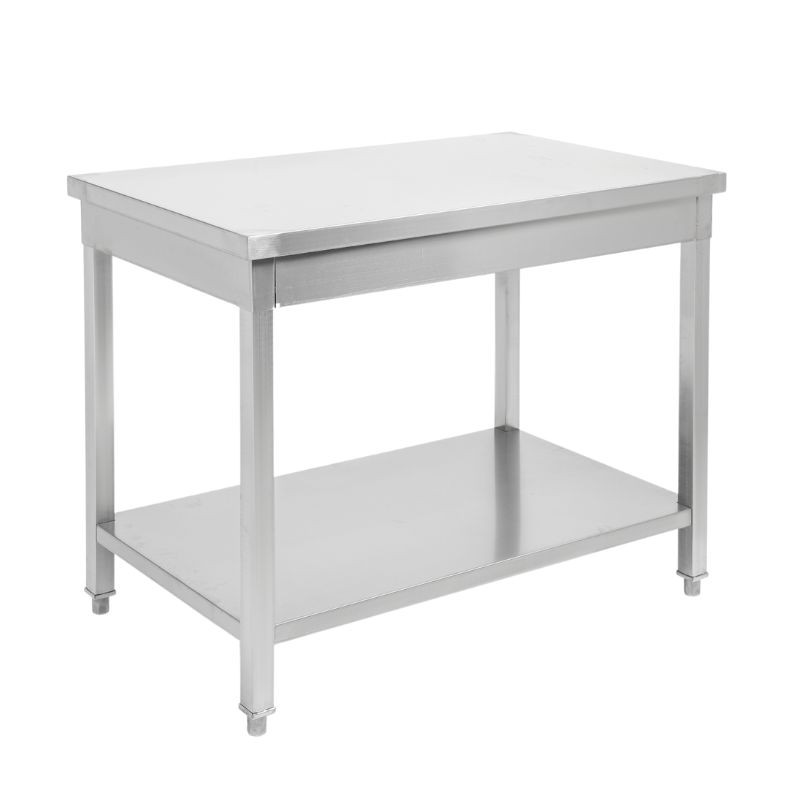 Stainless Steel Table 1600 x 600 mm with Lower Shelf — AISI 201
