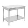 Edelstahltisch 1600 x 600 mm mit Unterregal — AISI 201