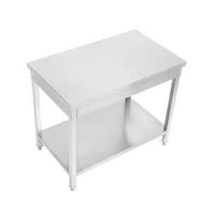 Edelstahltisch 1600 x 600 mm mit Unterregal — AISI 201