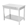 Stainless Steel Table with Shelf - D 700 mm - L 1200 mm - Dynasteel