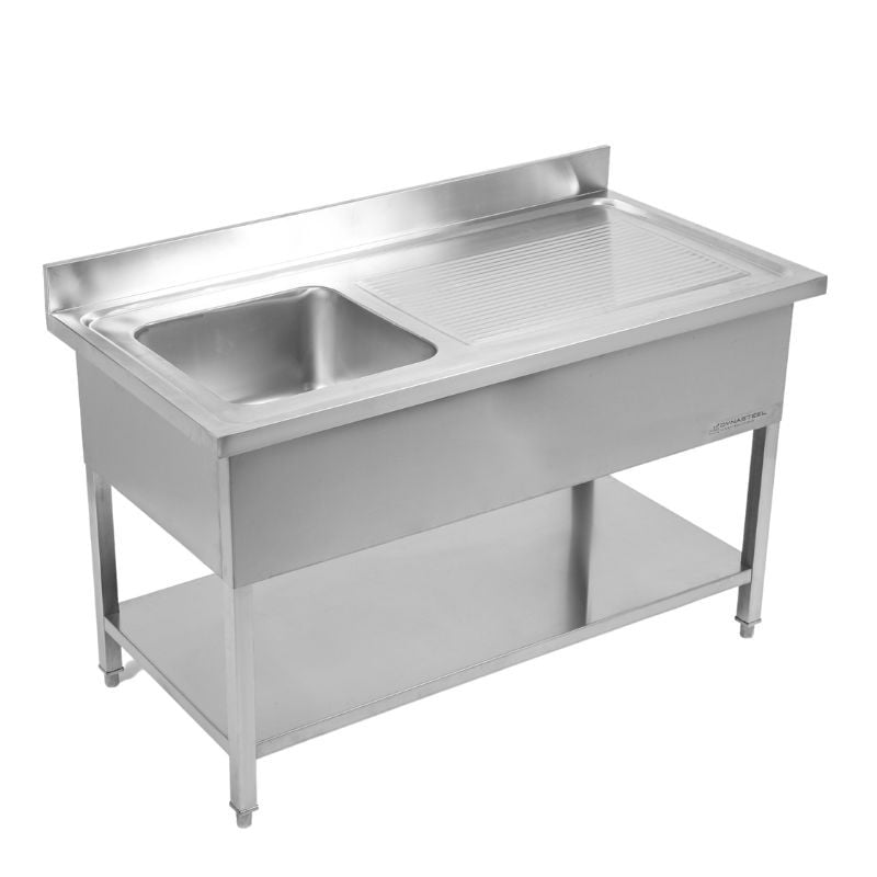 Stainless Steel Sink 1 Basin Right Drainer - L 1000 x D 600 mm