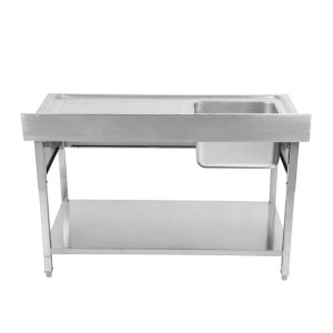 Edelstahlspüle 1 Becken Abtropffläche rechts - L 1000 x T 600 mm
