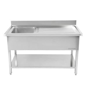 Stainless Steel Sink 1 Basin Right Drainer - L 1000 x D 600 mm