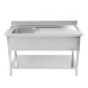 Stainless Steel Sink 1 Basin Right Drainer - L 1000 x D 600 mm