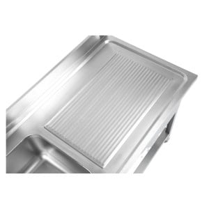 Edelstahlspüle 1 Becken Abtropffläche rechts - L 1000 x T 600 mm