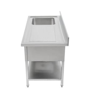 Stainless Steel Sink 1 Bowl 1200x600 mm, Right Drainer, Backsplash