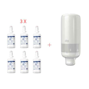 White Soap Dispenser Starter Pack and Gentle Foam Soap