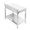Edelstahltisch 1000x600 mm Rückwand und Unterregal