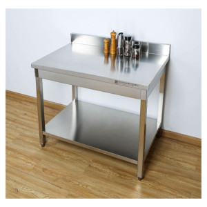 Stainless Steel Table with Backsplash and Shelf Dynasteel - Sturdy and Practical