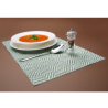 Green Geometric PVC Placemat Set - Set of 6 - Dimensions 45cmx30cm - Durable and Easy to Clean