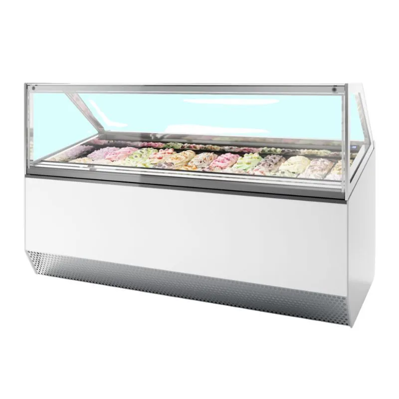 Belüftete Eisvitrine mit gerader Front - 24 x 5 L