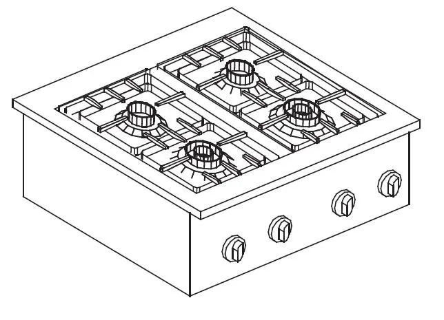 Einbau-Gasherd - 4 Brenner