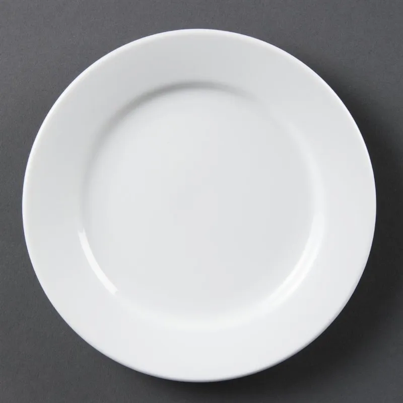 Assiette à Bord Large Blanche - Ø 250 mm - Lot de 12