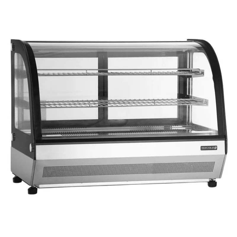 Schwarze Kühlvitrine Theke 2 Glastüren - 78 L