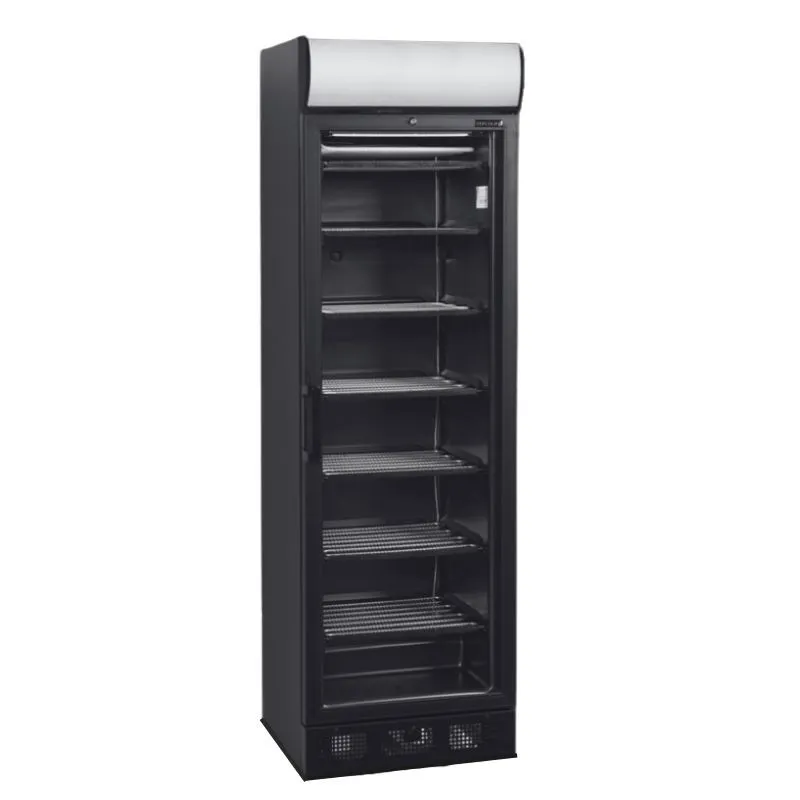 Gefrierschrank mit Glastür und Vordach - Schwarz - 270 L