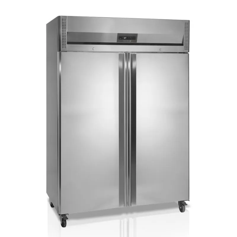 Negativer Kühlschrank aus Edelstahl - 2 Volltüren - 900 L