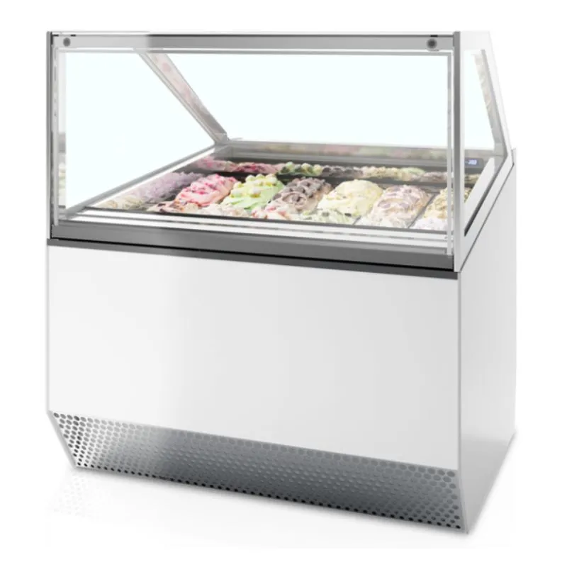 Belüftete Eisvitrine mit gerader Front - 12 x 5 L
