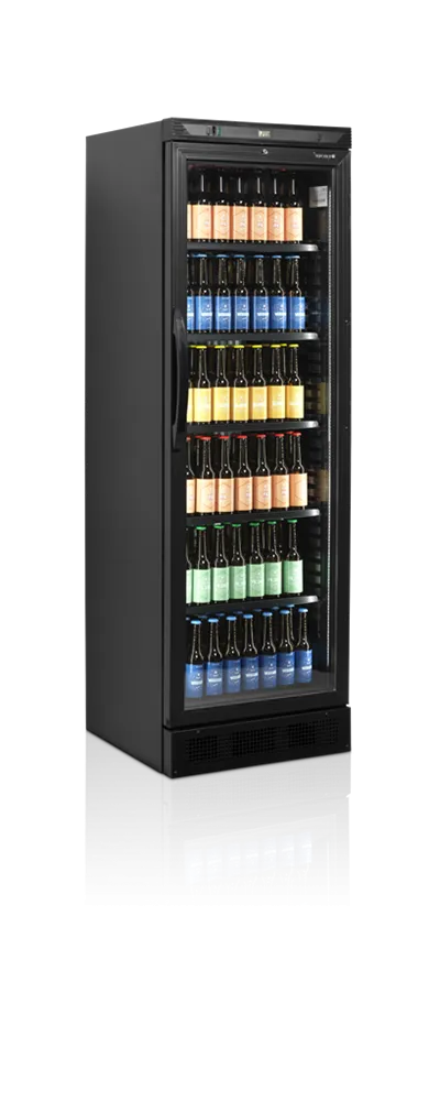 Schwarzer Getränkekühlschrank - Glastür - 347 L