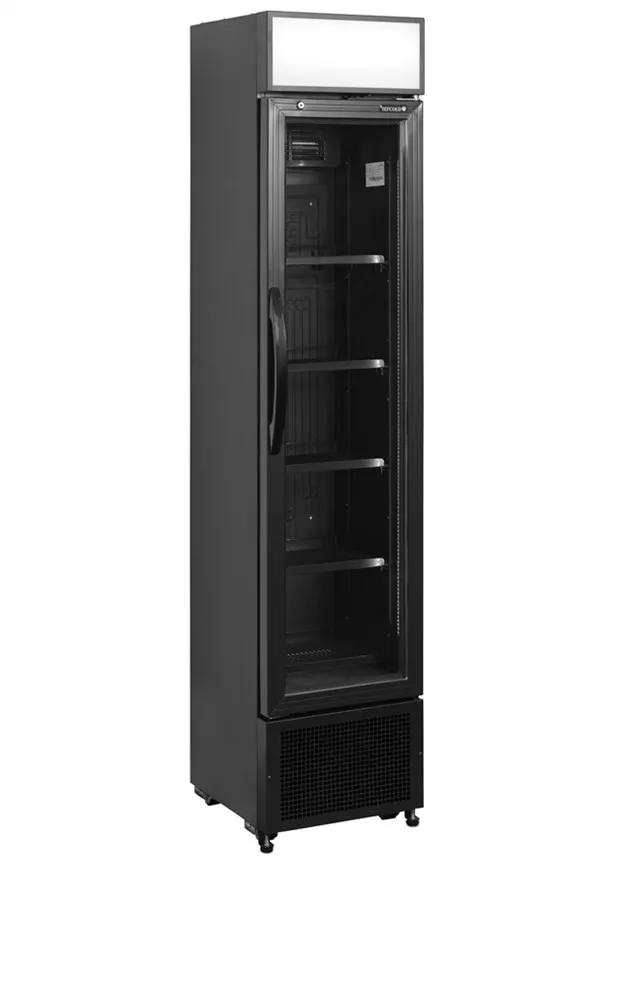 Getränkekühlschrank mit Glastür, Schwarz - 114 L