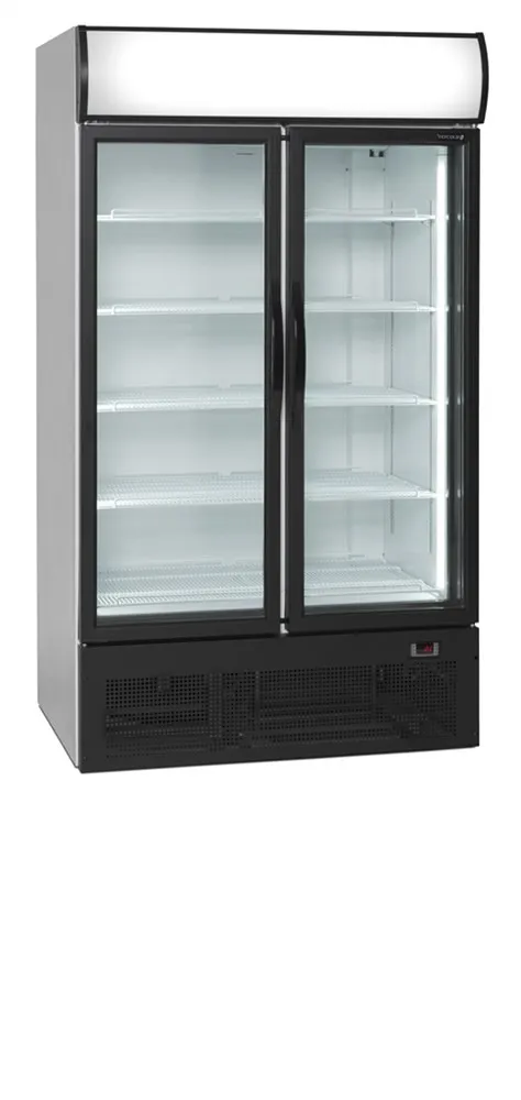 Positive Kühlvitrine mit 2 Glastüren - 710 L