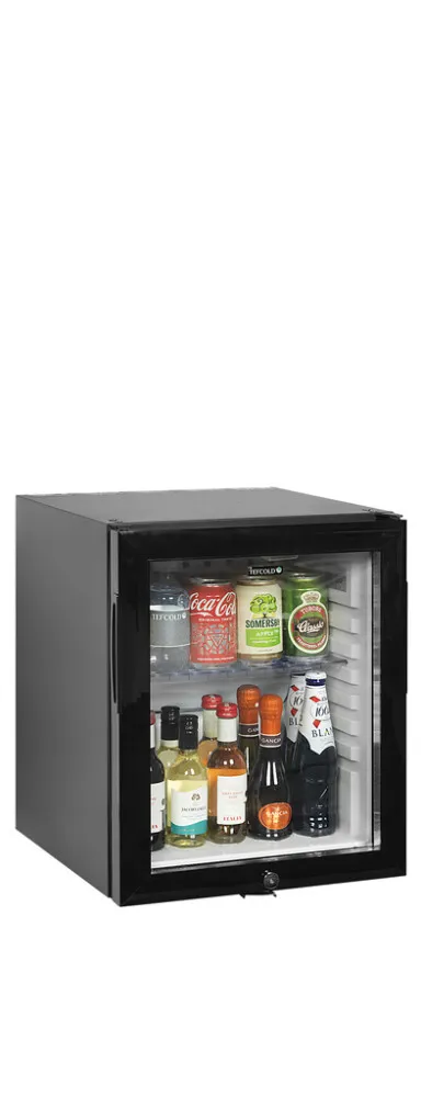Mini-Kühlschrank mit Glastür Schwarz - 24 L