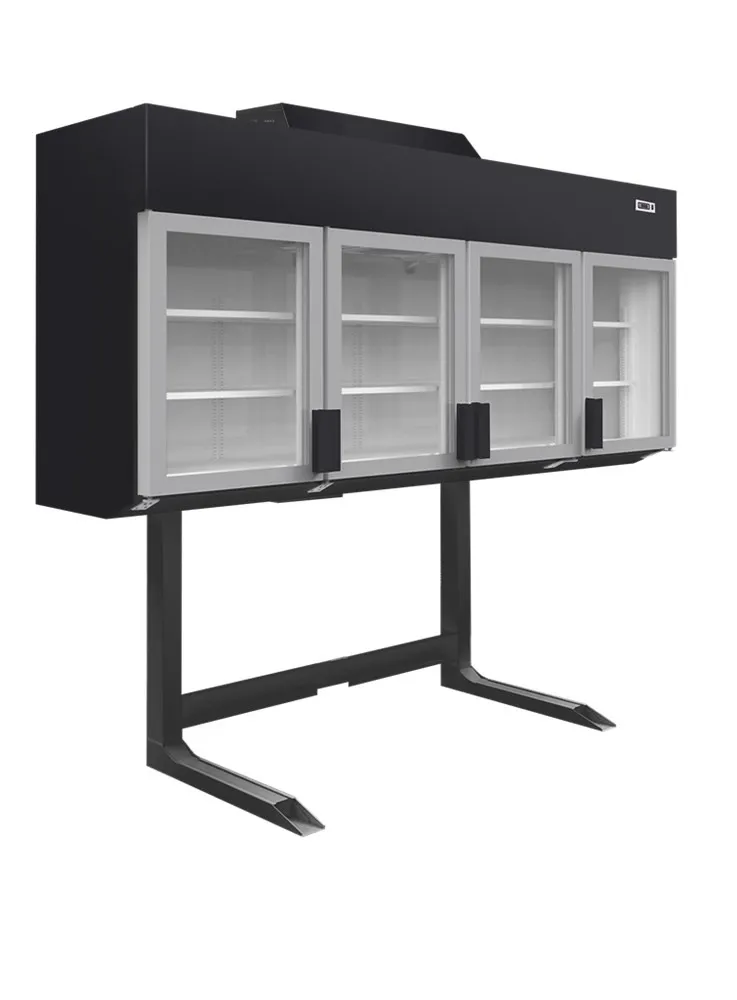 Schwarzer Supermarkt-Wand-Gefrierschrank - 4 Türen - 650 L