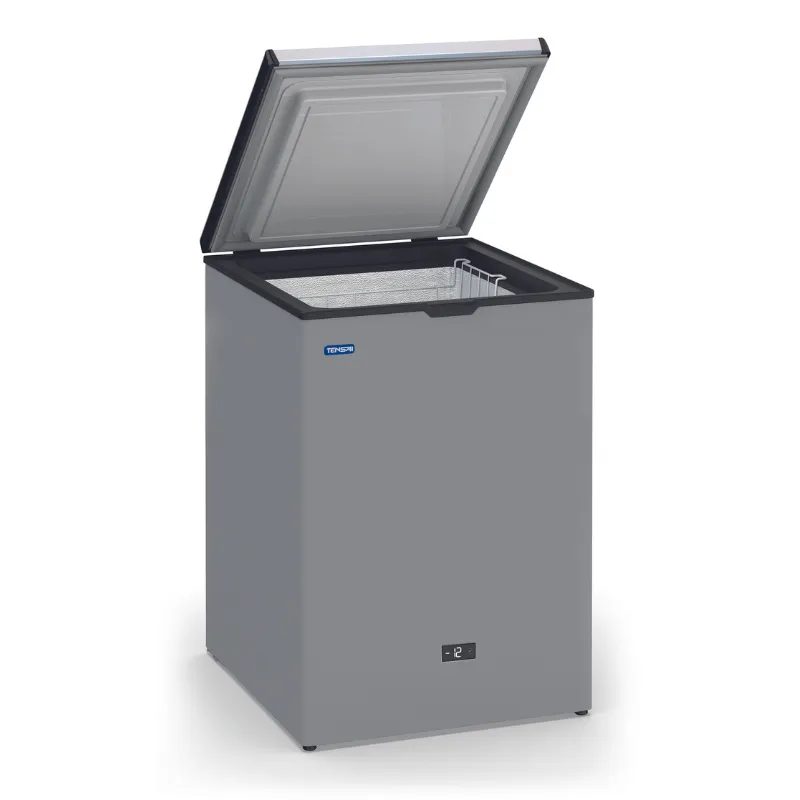 Gefrierschrank Truhe Edelstahloptik und Edelstahldeckel - 110 L