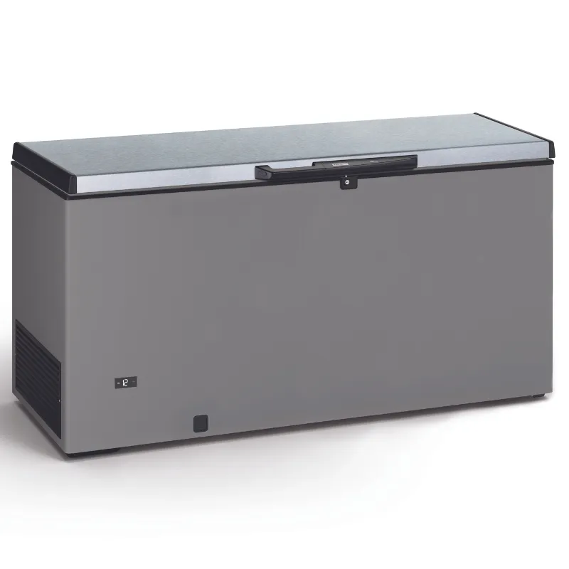 Gefrierschrank Truhe Edelstahloptik und Edelstahldeckel - 500 L