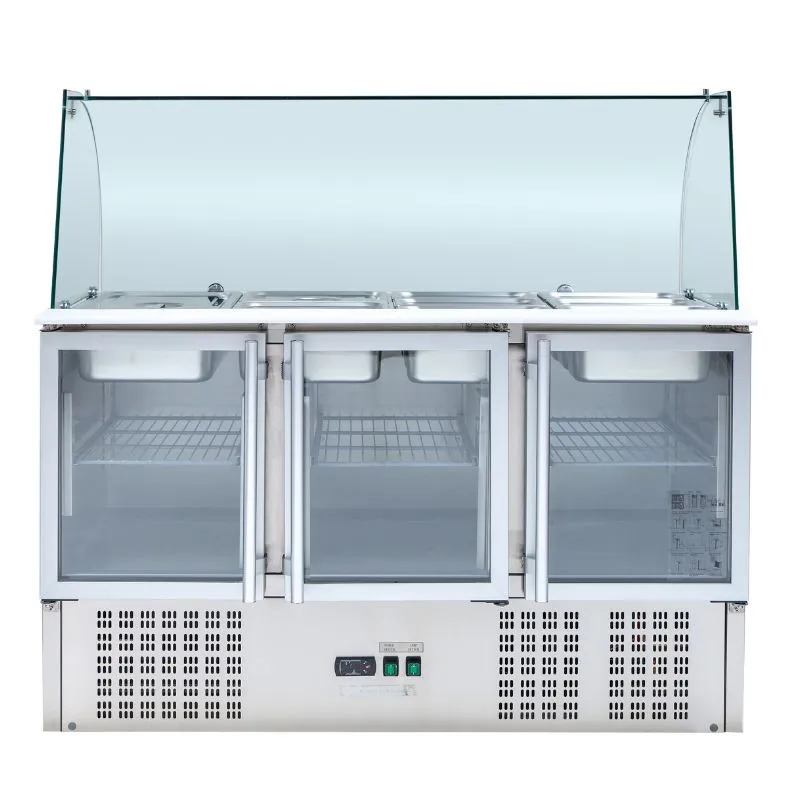 Kühlvitrine 4 GN 1/1 - 3 Glastüren