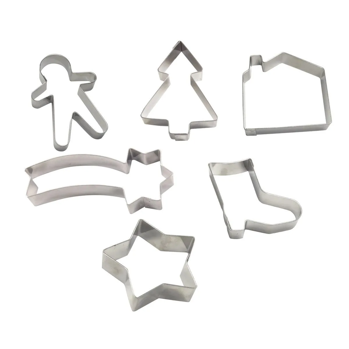 Ausstechformen Kleine Weihnachtsplätzchen aus Edelstahl - Set von 6