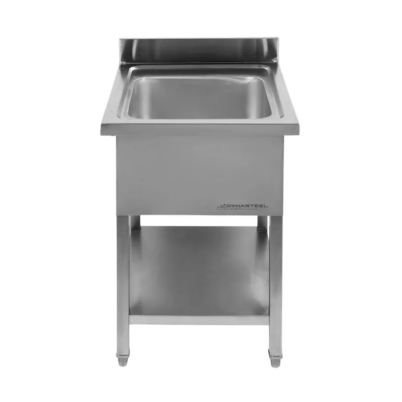 Spülbecken 1 Becken mit Rückwand und Regal - L 600 x T 700 mm