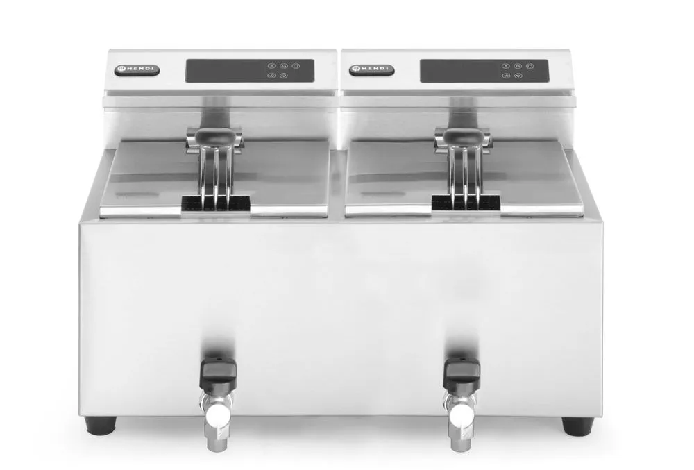 Fritteuse Profi Line Digital mit Ablasshahn - 2 x 8 L