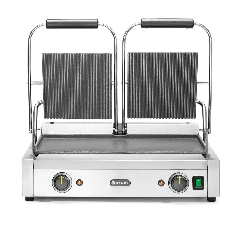 Grill Kontakt Modell Doppel - Glatt- und gerillte Platten
