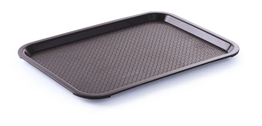 Rechteckiges Tablett Fast Food - Großes Modell 450 x 350 mm - Braun