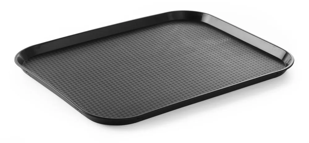 Rechteckiges Tablett FastFood - Großes Modell 450 x 350 mm - Schwarz