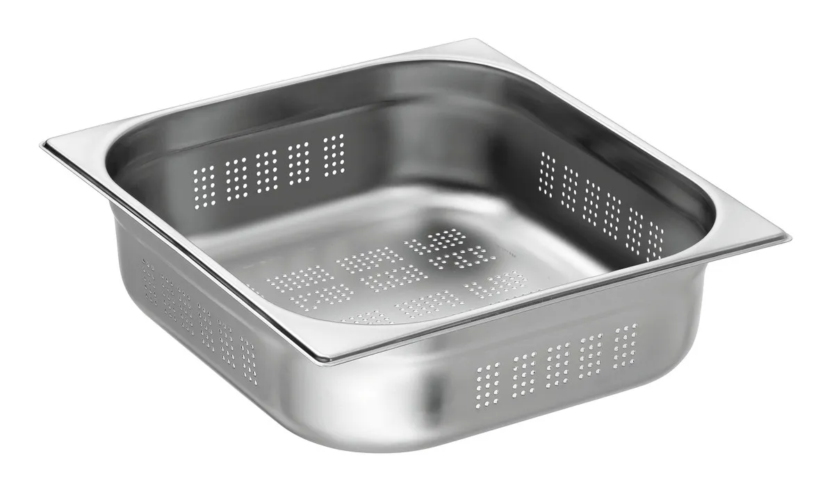 Gastronorm-Behälter GN 2/3 perforiert Edelstahl - Tiefe 100 mm - 9 L