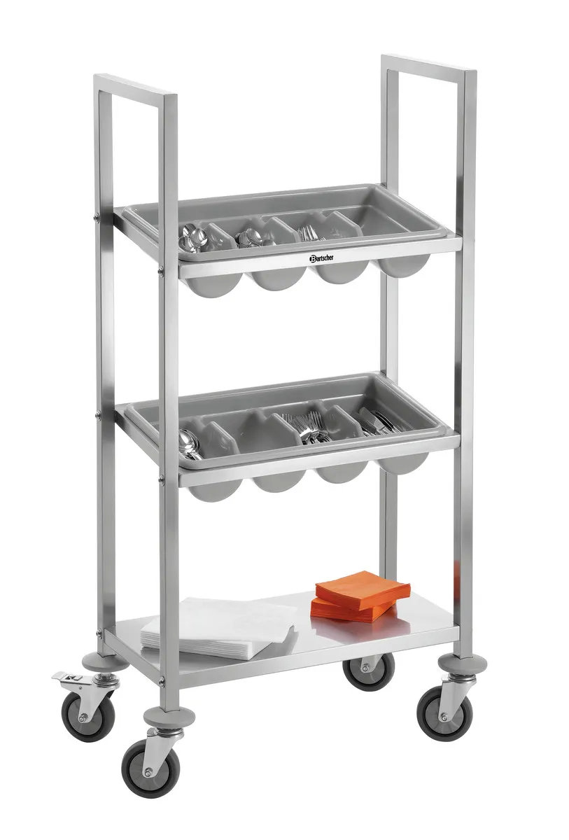 Besteckwagen aus Edelstahl